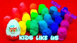 [Kids Like Us] 11 Bậc Thang Đất Nặn Nhiệm M&agrave;u | Mở Trứng Đồ Chơi Đất Nặn