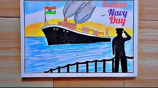 Indian Navy Day Poster Drawing |Navy Day Poster |Indian navy day drawing |Easy Poster drawing