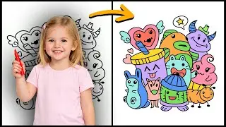 Coloring Cute Cartoon Friends 🌈   Kids Video