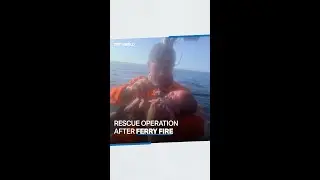 Hundreds of people pulled out of the sea after Indonesia ferry fire