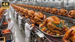 Roast Turkey Factory: How They Cook and Package at Scale (Full Process)