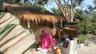 শুকনো চালের গুঁড়ো দিয়ে পাটি শাপটা পিঠা বানালাম।। Pati shapta pitha recipe।