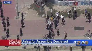 Hundreds Of George Floyd Protesters Gather In Huntington Beach Where Unlawful Assembly Is Declared