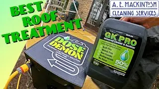 Использование биоцида GK Pro и средства Dose Demon (Dosatron) для борьбы со мхом и водорослями на крышах