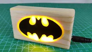 Making a Batman design with wood and LEDs