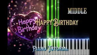 Happy birthday to you  Middle Piano Tutorial