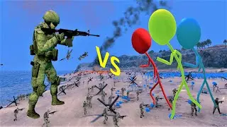 【UEBS】Stop the Modern Soldier from landing. Stickman Death Defense! | Ultimate Epic Battle Simulator