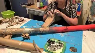 Tree trunk (birch) using pool noodle