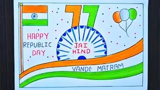 Republic Day Drawing Easy|Happy Republic Day Drawing|Republic Day Chart|Drawing For Republic Day