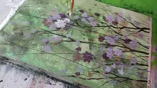 КАК НАРИСОВАТЬ ЦВЕТЫ НА ДЕРЕВЕ. HOW TO DRAW FLOWERS ON A TREE