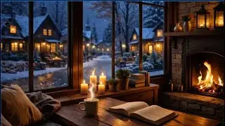 LIVE Cozy  Winter Jazz &  Smooth Jazz & Fireplace • Study & Relaxation