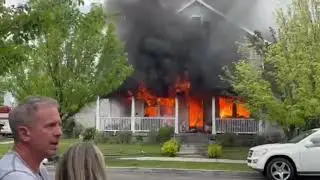 Video shows high winds aggravate firefighting conditions at South Jordan, Utah Home