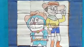 DORAEMON PUZZLE GAME | DAY-5 | 10 DAYS DORAEMON CRAFT CHALLENGE | easy craft ideas