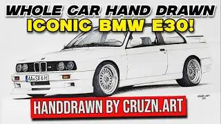 BMW E30 M3 replica drawn by @cruzn (2023) #bmw #e30 #bmwe30 #e30m3 #e30lovers