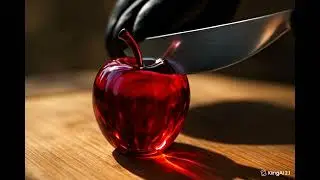 Red Apple Cutting ASMR Video