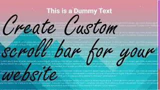 Customize scroll bar of your website using HTML and CSS only || WEB CODIAN