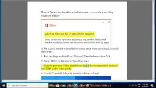 Fix Access denied to installation source error when installing Microsoft Office on Windows 10