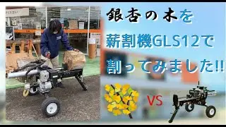 【プラウ会津店】銀杏の木を割りたい！part2　薪割機GLS12編【PLOW】