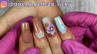 set de uñas acrílicas en cliente - como hacer uñas acrílicas - arte y belleza Vicky