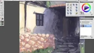 Иллюстрация Corel Painter &mdash; старый дом в Южном Китае