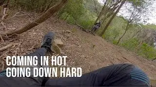 Clipping a tree and coming down HARD on Boneyards, Mt. Keira.