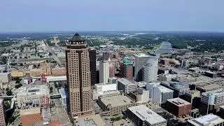 Iowa Des Moines, Drone Footage, Ultra HD 4k Video,