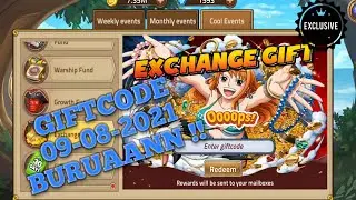 EPIC TREASURE, NEW WEEKLY GIFTCODE 09-08-2021, GAME ONE PIECE, CODE, F2P.