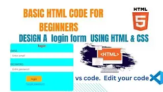 create Login form Using Html and css  | html for beginners | Login form in html & css