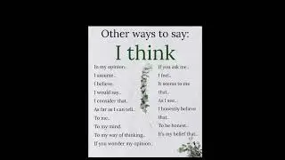 Other ways to say - I think/Step Up Your Vocab #DEEPAJE
