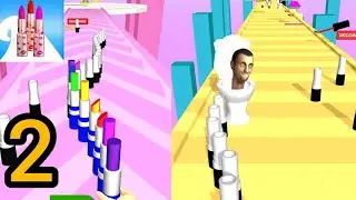 MAX LEVEL Lipstick Stack Runner 💄💄🙋&zwj;♀️: All Levels Gameplay Walkthrough Android,ios Lipstick games