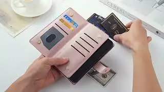 iPhone 16 Pro Max Wallet Case - Leather Folio with Card Holder & Stand!