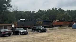BNSF trains in East Dubuque, Illinois