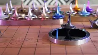 ForeverSpin Spinning Top - Black Zirconium - Spun off centre, quiet until it slows