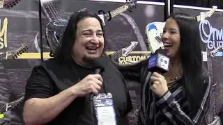 Dino Cazares at NAMM 2020 with Ormsby Guitars