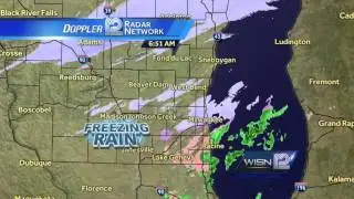Freezing rain, snow falling across Southeast Wisconsin