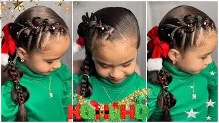 Increíble peinados navideño de pinito 🎄 Christmas Hairstyle for girls❄️