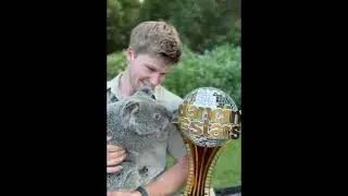 Robert Irwin shows his DWTS Mirrorball Trophy to his Friends