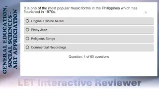 LET Reviewer | Interactive Quiz: General Education, Social Sciences - Art Appreciation