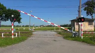 [4K] Przejazd kolejowy, Gronowo Elbląskie ul. Dojazdowa | Polish railroad crossing