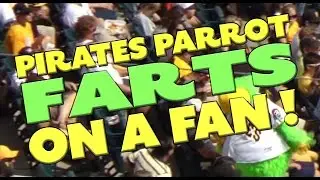 The Pittsburgh Pirates Parrot Farts on a Fan!