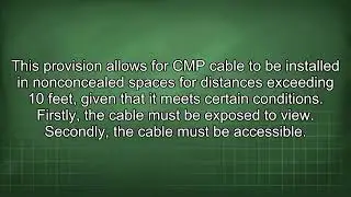 CMP Cable Installation Rules per NEC 800.154