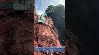 Excavator Operating on a Cliff | Daring Construction Work