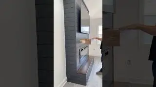 DIY custom electric fireplace with hidden drawer #diy #process #fireplace