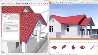 Tạo mái tôn nhanh chóng với các cấu kiện liên quan trong Sketchup