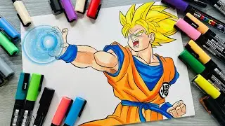 Como Desenhar o Goku SSJ2 - Passo a passo - How to Draw Goku