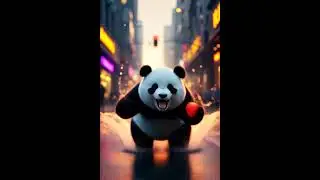 Cute Chubby Panda Steals Strawberry! 🐼🍓 Epic Street Chase Gone Viral