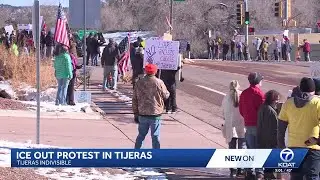 'ICE Out' protest in tiny Tijeras draws hundreds