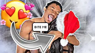WALKING AROUND IN ONLY A SANTA HAT TO SEE HOW MY BOYFRIEND REACTS..