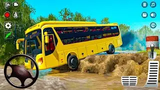 Mud Bus Offroad Driving Simulator 3D - Mountain Uphill Coach Bus Driver 2022 - Android GamePlay
