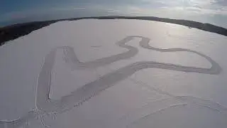 ATV Ice racing drone footage, Sullivan Me. Flanders pond, 2/16/20